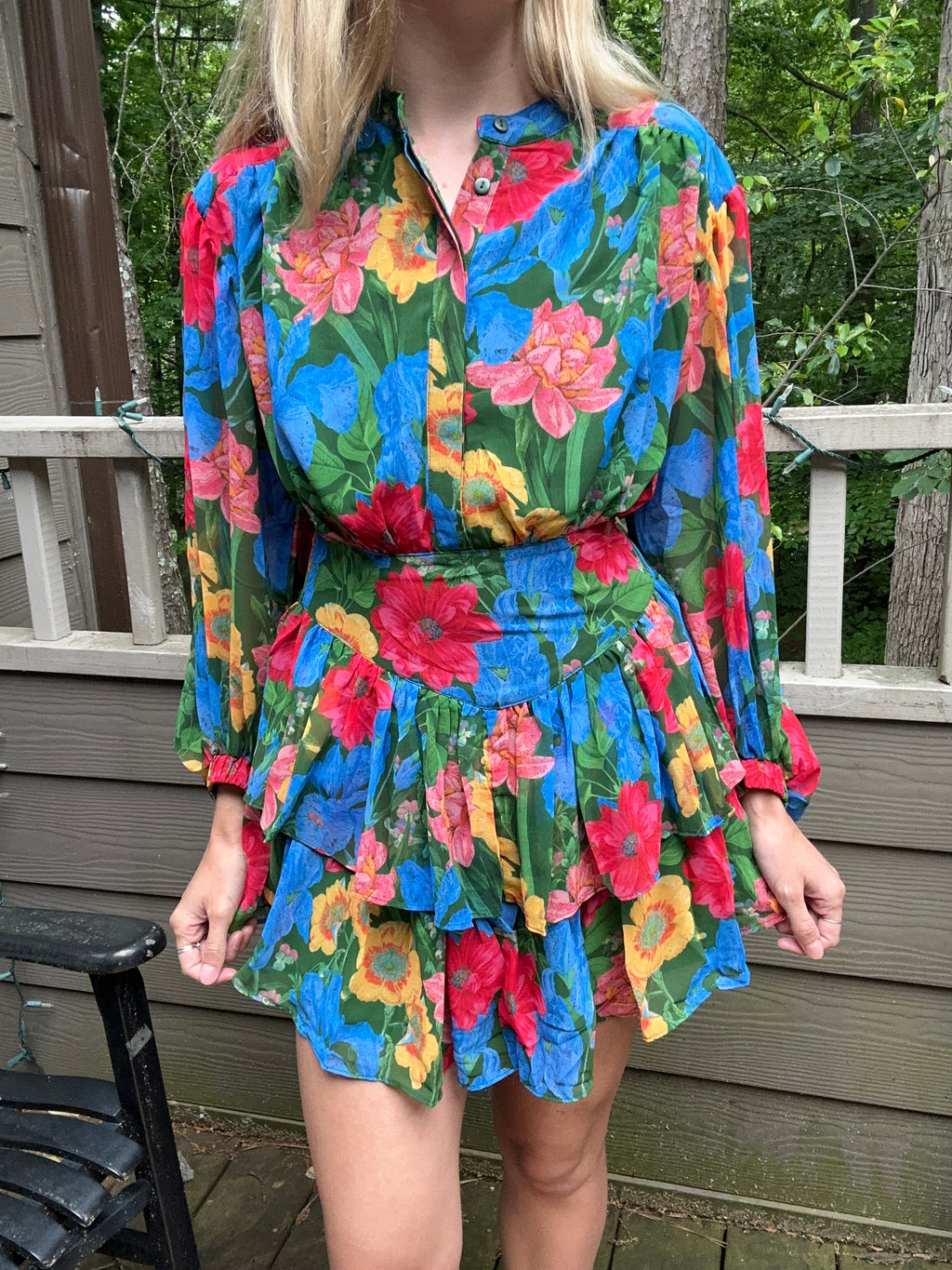 Multicolor Floral Satin Dress