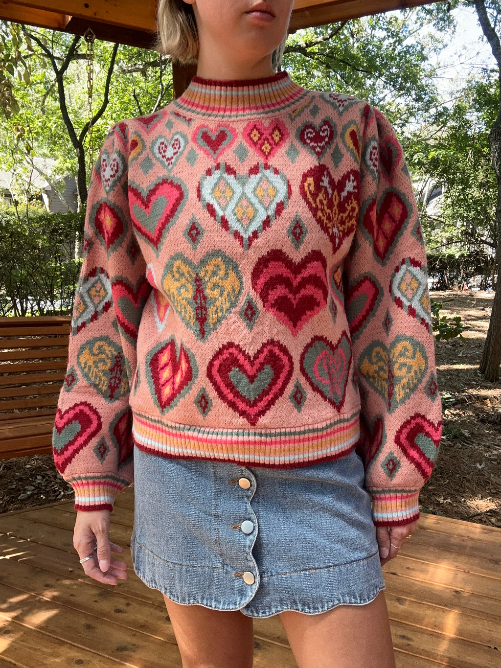 Multicolor Heart Sweater
