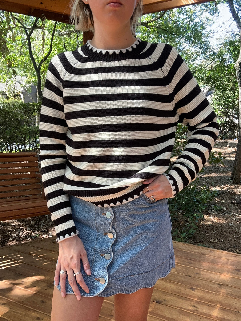 Black and White Stripe Sweater