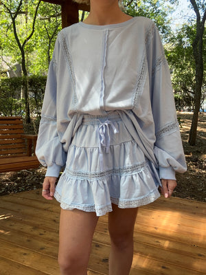 Blue Lace Sweatshirt