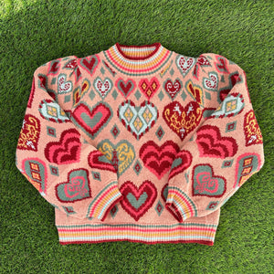 Multicolor Heart Sweater