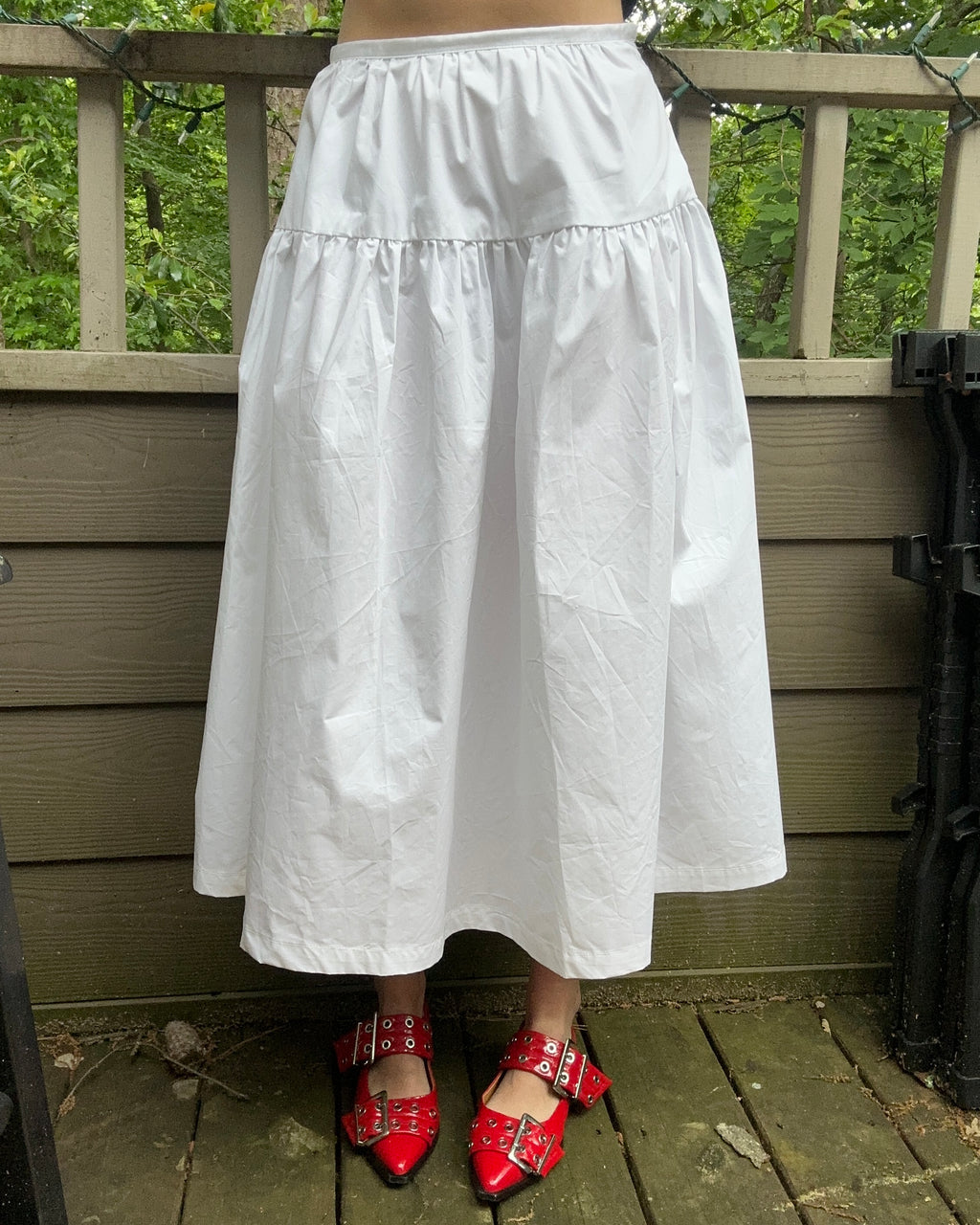 White Poplin Skirt