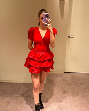 Red Ruffled Dress