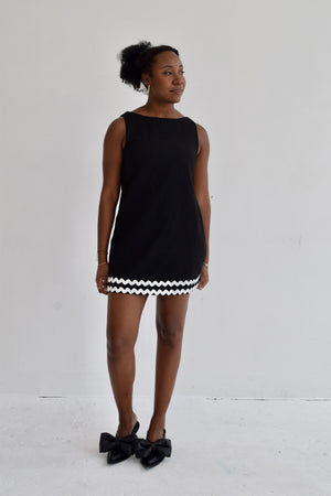 Black Ricrac Trim Dress