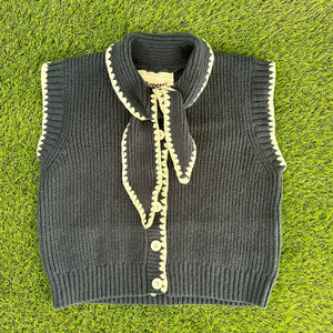 Navy Tie Neck Sweater Vest