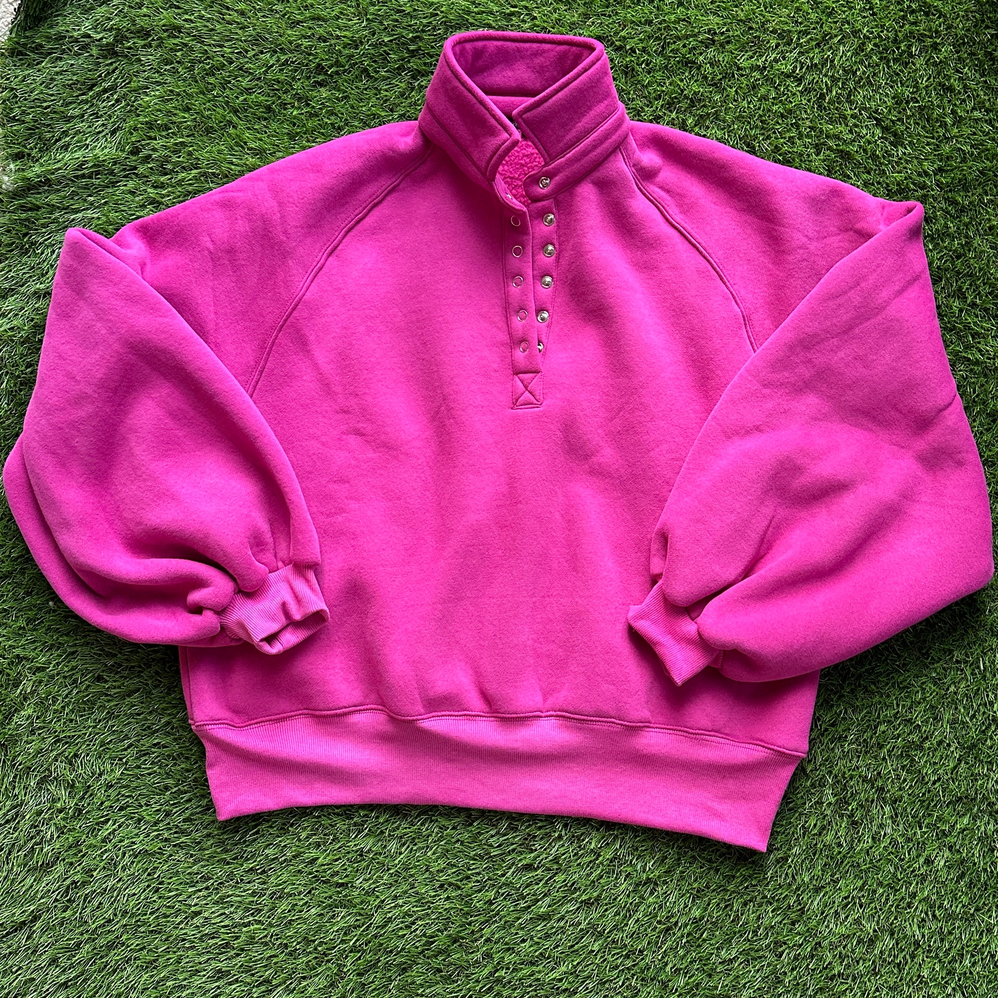 Magenta Bubble Sleeve Pullover