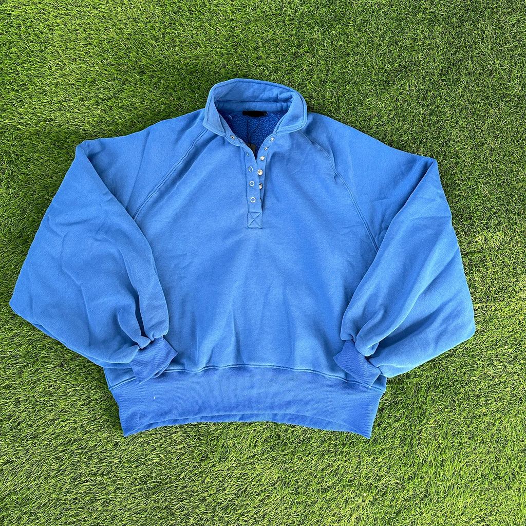 Blue Bubble Sleeve Pullover