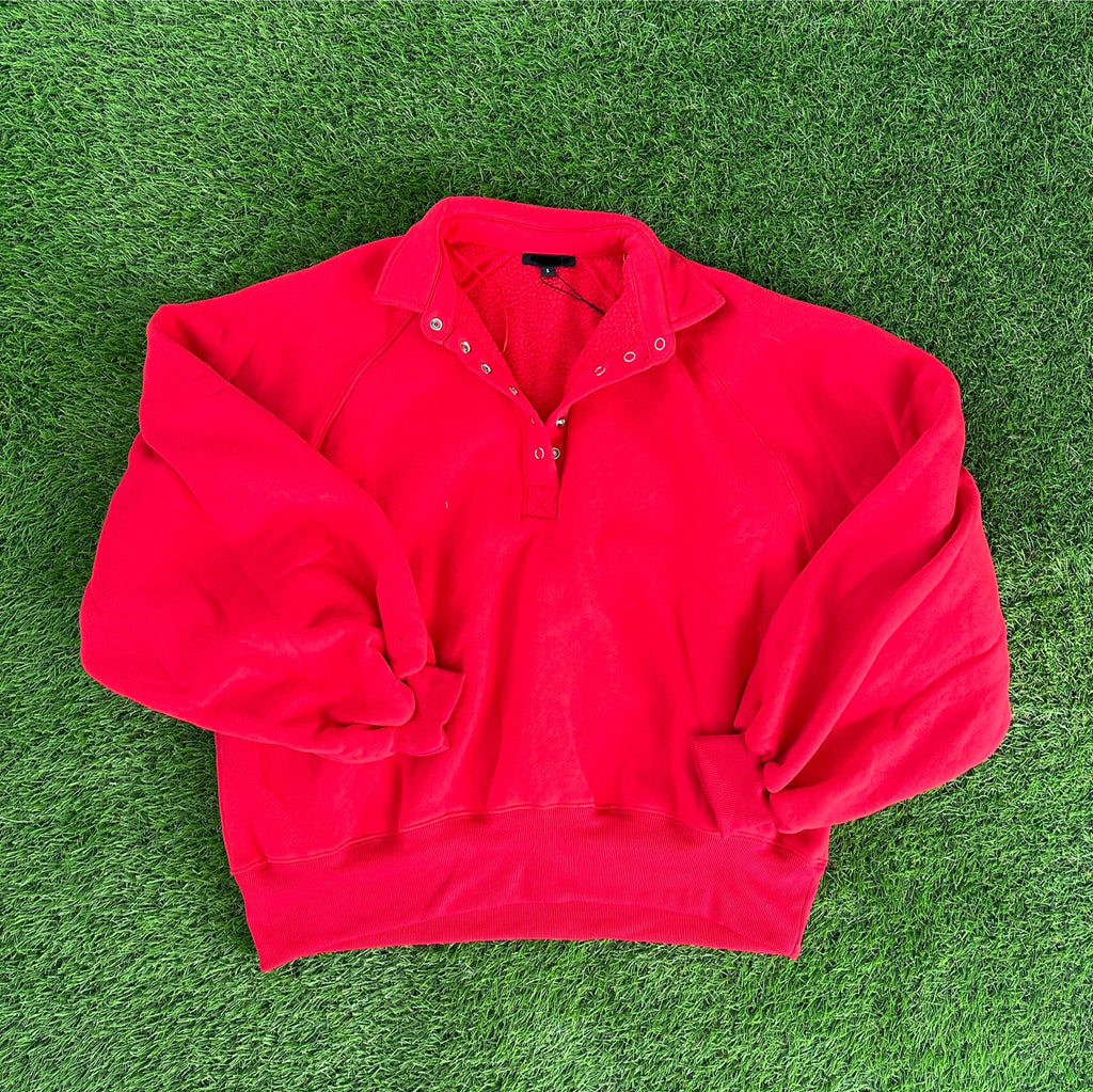 Red Bubble Sleeve Pullover