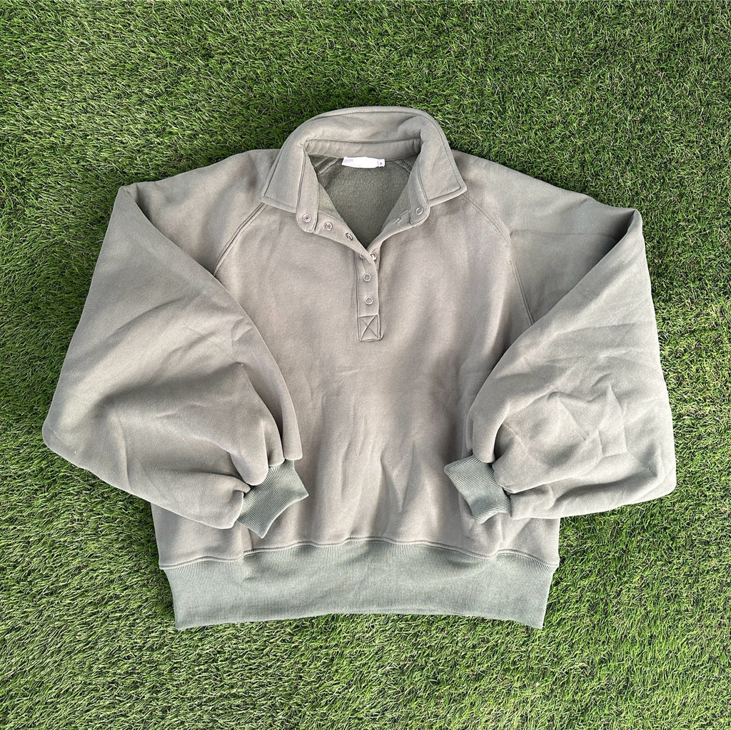 Sage Green Bubble Sleeve Pullover