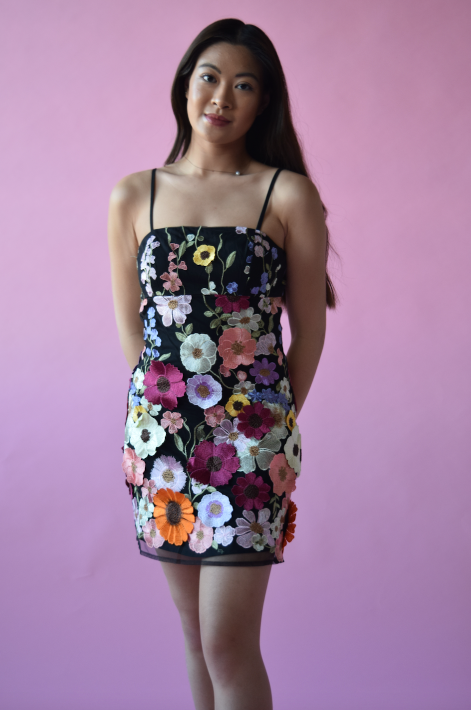 3D Flower Dress- Pink