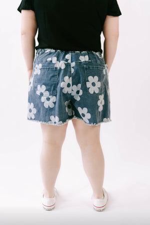 Floral Denim Shorts